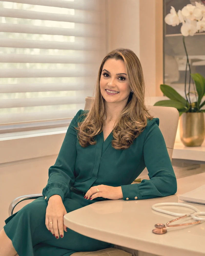 Dra. Maria Laura Nogueira Campos em seu consultório em Mogi das Cruzes